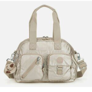 NWT Kipling Women's Defea Tan Nylon Adjustable Crossbody Satchel Shoulder Bag